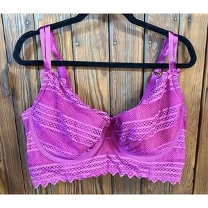 Cacique Balconette Bra Everyday Solution Sexy Support Women 42DDD Pink Lace NWT